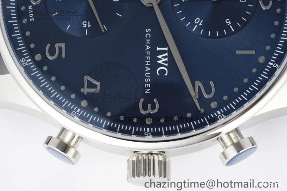 MIROTIME 1230 Portuguese Chrono IW3716 RSF 1:1 Best Edition Blue Dial on Black Leather Strap A RelaxedFit 7045